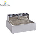 Stainless Steel Electric Deep Fryer 2500W Commercial Countertop Fryer Fast Food Fried Furnace