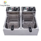 6L+6L Table Top Stainless Steel French Fries Machine Commercial Potato Chip Fryer